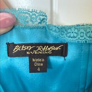 Betsey Johnson Strapless Turquoise Lace Dress